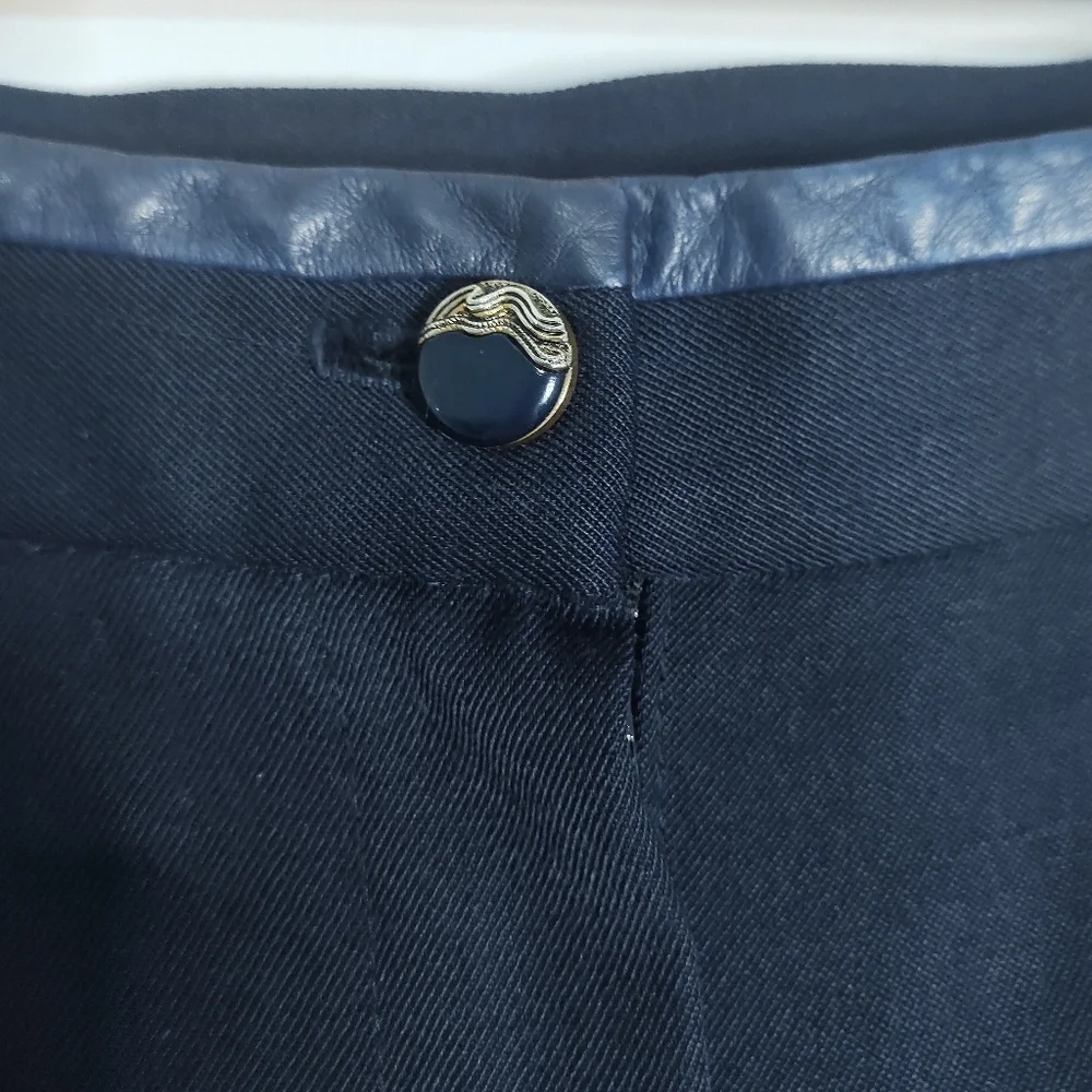 Vintage Wool Pants with "Leather" trim - Picture 7 of 12